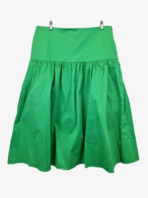 Carla Zampatti Graceful Jade Pintuck Midi Skirt Size 14