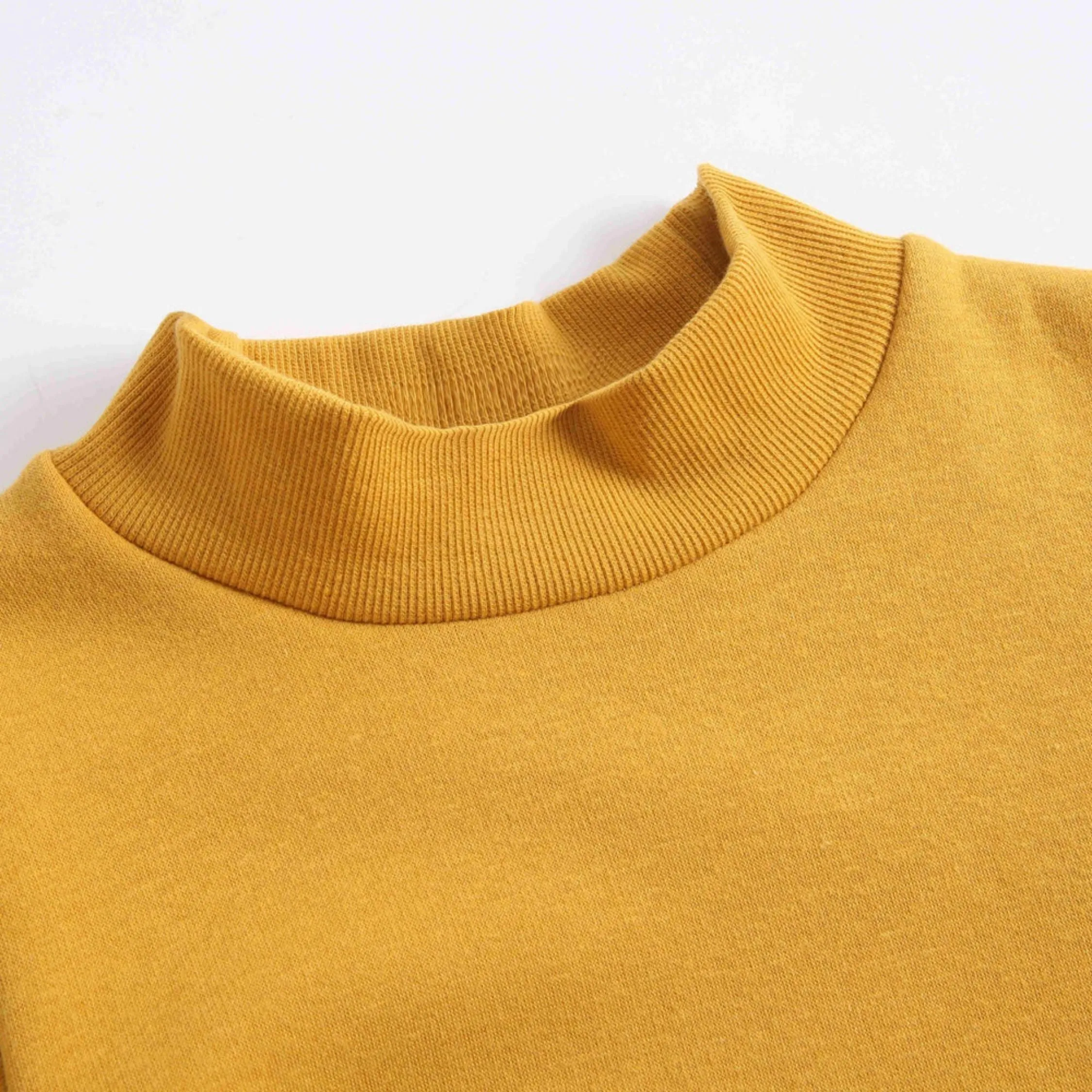 Girls Frill Trim Solid Yellow Dress
